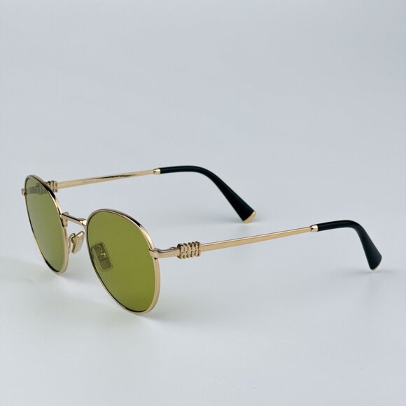 Miu Miu MU55ZS 5AK07O BRAND NEW Sunglasses Gold Olive Green Round Unisex main image 7